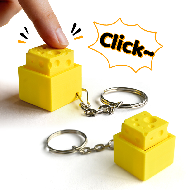 3D Printing Gif - 3D-печатный мини-брелок-кликер в виде клавиши, сенсорная