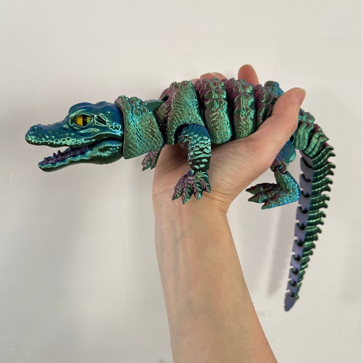 3D Printing Gif - 3D-печатный крокодил со встроенным подвижным ртом