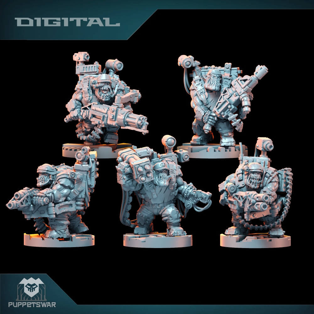 3D Printing Robot - Orc Ultimate Badasses Squad, фигурка зеленой