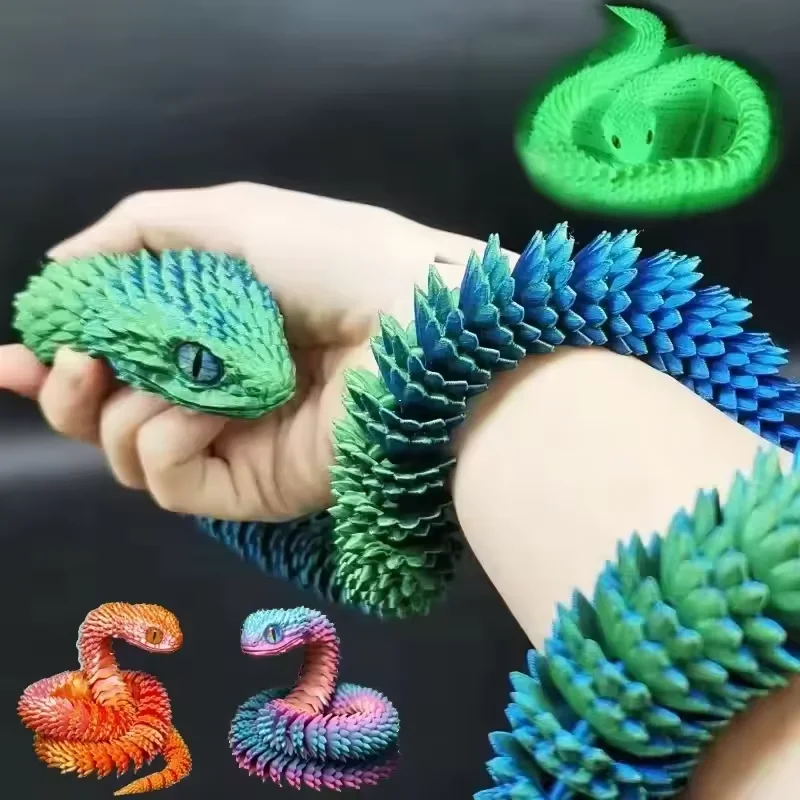 3D Printing Gif - 3D печатная змея, подвижный шарнир, игрушка-фигурка,