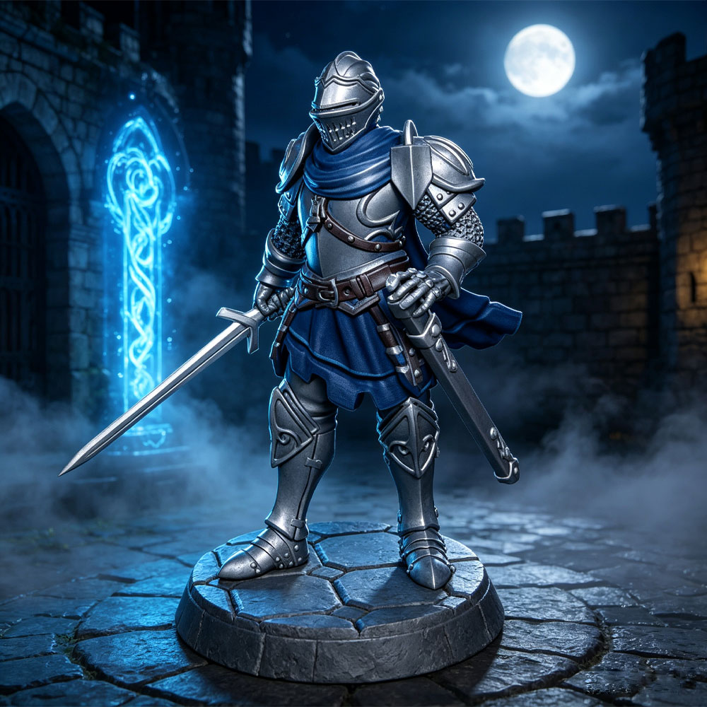 Миниатюрная 3D-печатная серая  – обзор и цена 3D Printing Knight Armor