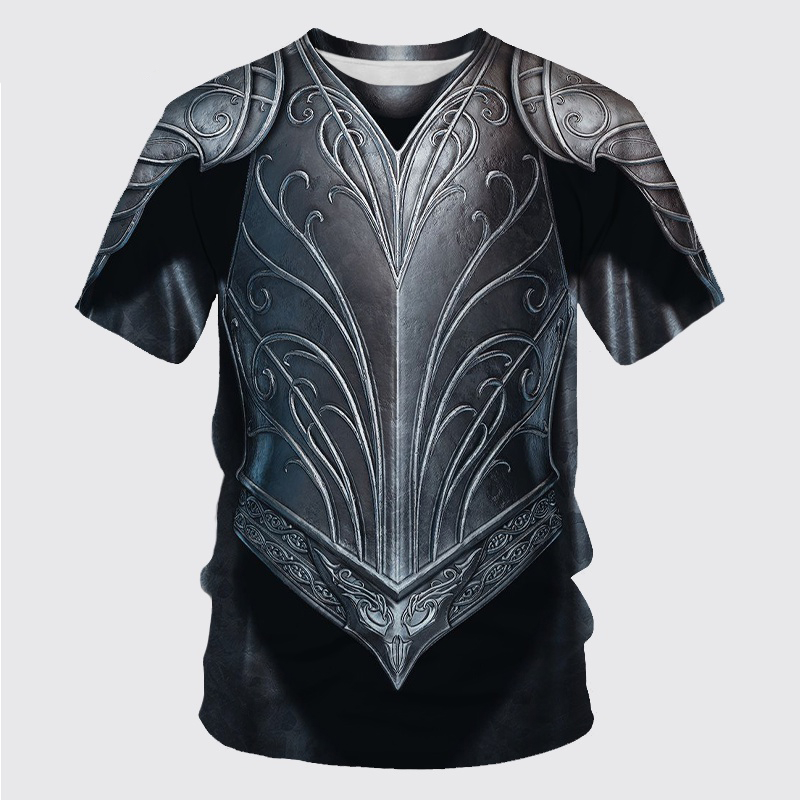 Ретро-футболка с 3D-принтом в  – обзор и цена 3D Printing Knight Armor